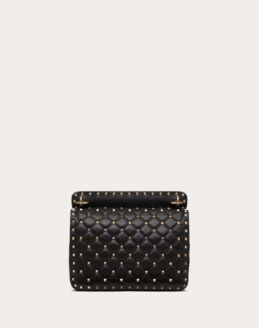 Valentino Handbags Borsa Media Rockstud Spike In Nappa per Donna in Light Ivory | Valentino IT Promozione