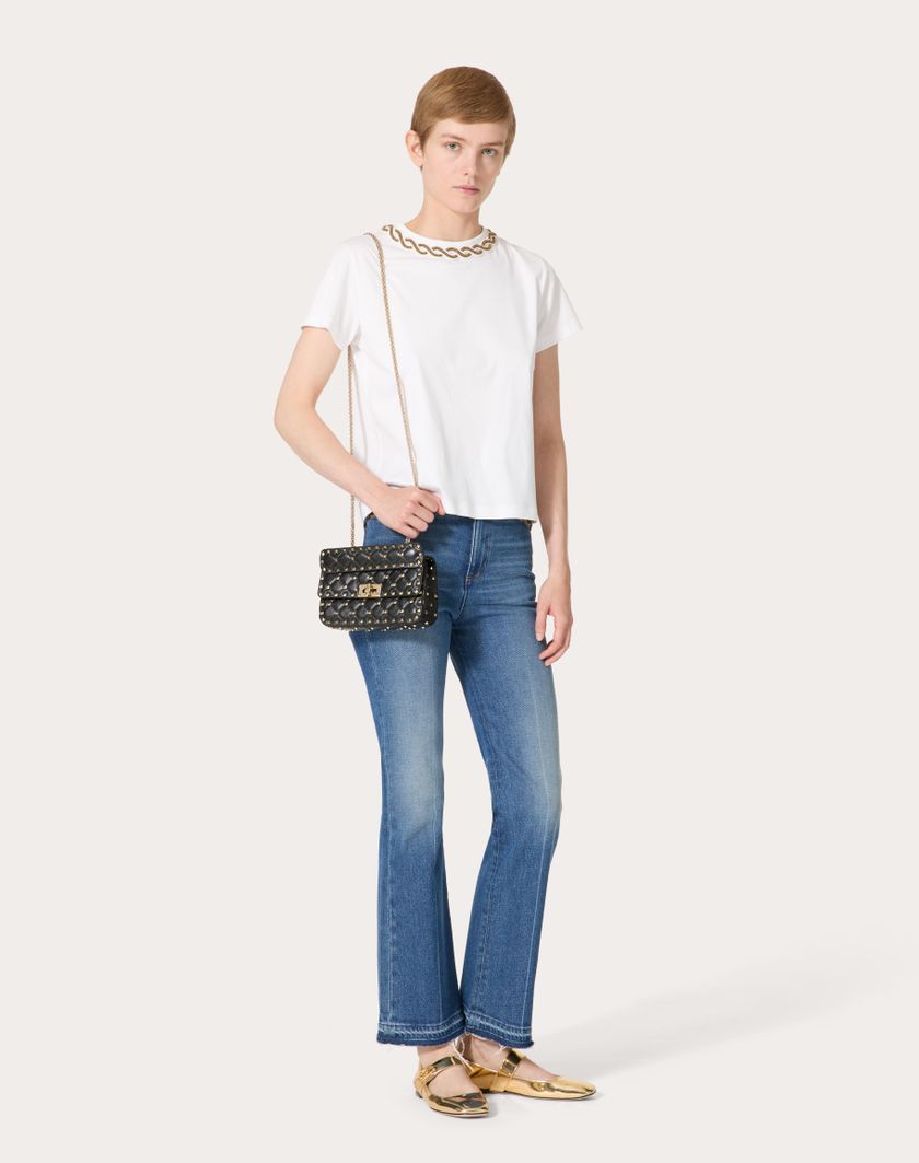 Valentino Handbags Borsa Piccola Rockstud Spike In Nappa per Donna in Light Ivory | Valentino IT Spedizione Gratuita