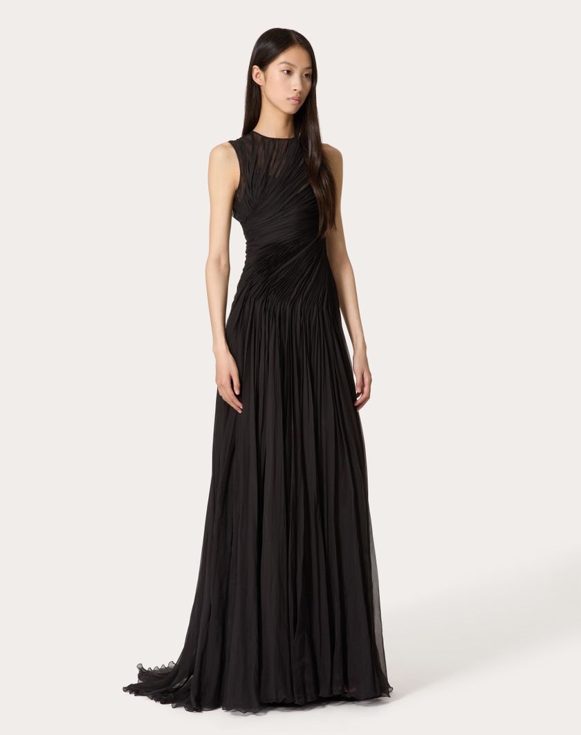 Valentino Handbags Gown In Chiffon per Donna in Nero | Valentino IT Economico