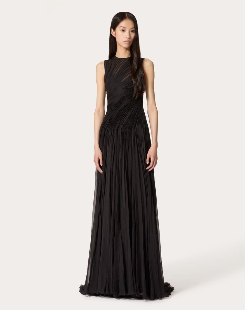 Valentino Handbags Gown In Chiffon per Donna in Nero | Valentino IT Economico