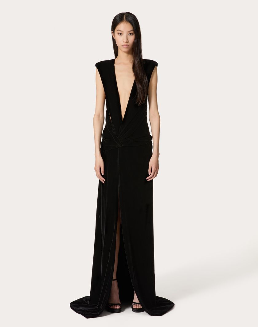 Valentino Handbags Gown In Velluto per Donna in Nero | Valentino IT Online