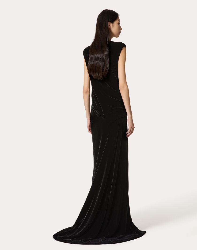 Valentino Handbags Gown In Velluto per Donna in Nero | Valentino IT Online