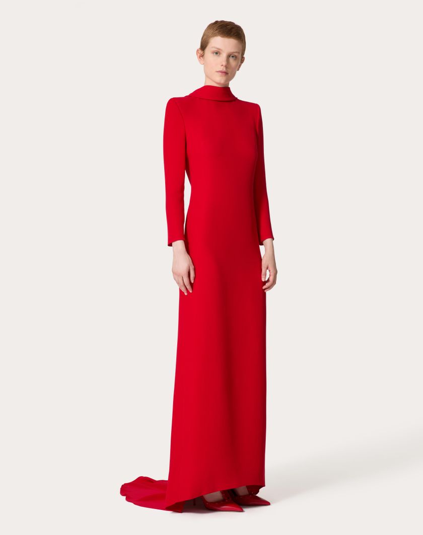 Valentino Handbags Gown In Cady Couture per Donna in Rosso | Valentino IT In Vendita