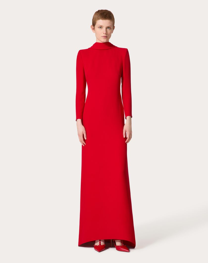 Valentino Handbags Gown In Cady Couture per Donna in Rosso | Valentino IT In Vendita