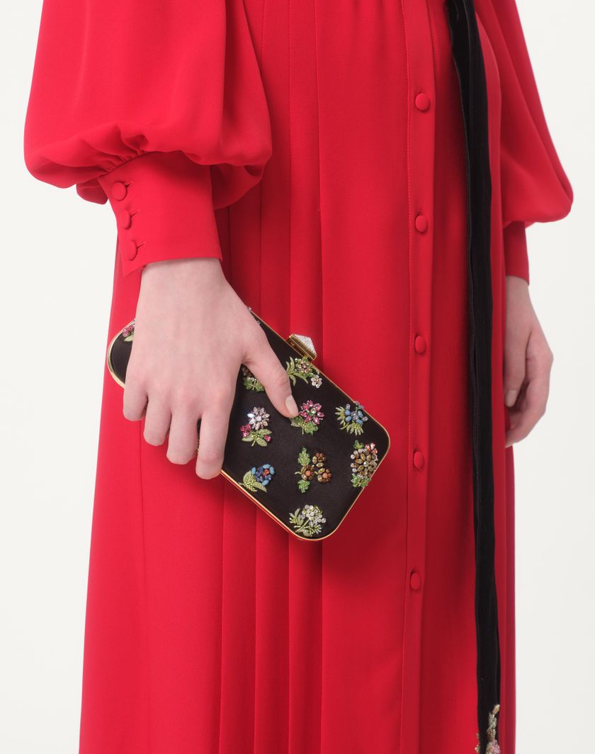 Valentino Handbags Abito Lungo In Georgette per Donna in Rosso | Valentino IT Vendita Economica