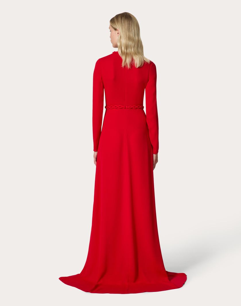 Valentino Handbags Abito Da Sera In Georgette Double per Donna in Rosso | Valentino IT Saldi Di Fabbrica