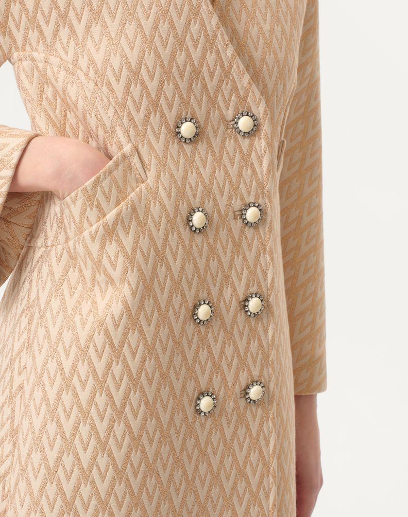 Valentino Handbags Cappotto In Lurex Jacquard Toute La V per Donna in Betulla/oro | Valentino IT Vendite Flash