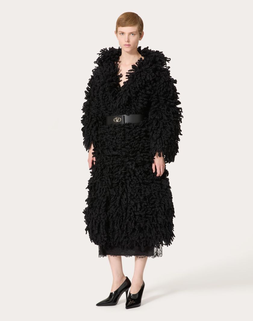 Valentino Handbags Cappotto In Maglia Di Lana per Donna in Nero | Valentino IT Italy