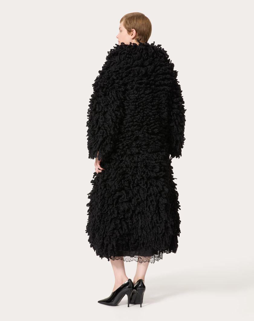 Valentino Handbags Cappotto In Maglia Di Lana per Donna in Nero | Valentino IT Italy
