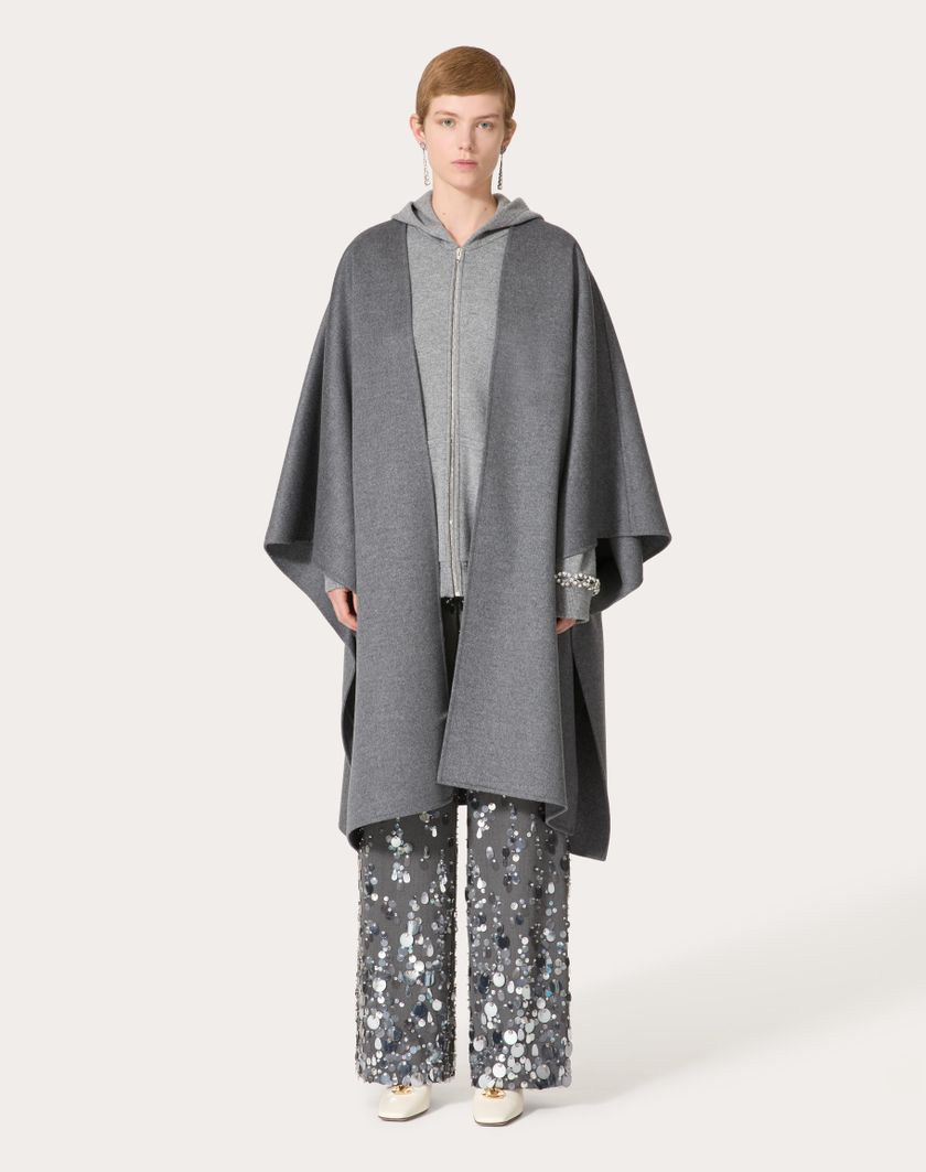 Valentino Handbags Cappa In Compact Drap per Donna in Grigio Scuro | Valentino IT Nuovo