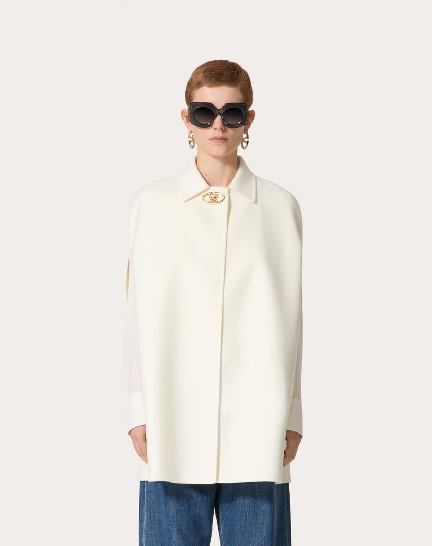 Valentino Handbags Cappa In Compact Drap per Donna in Avorio | Valentino IT Qualità