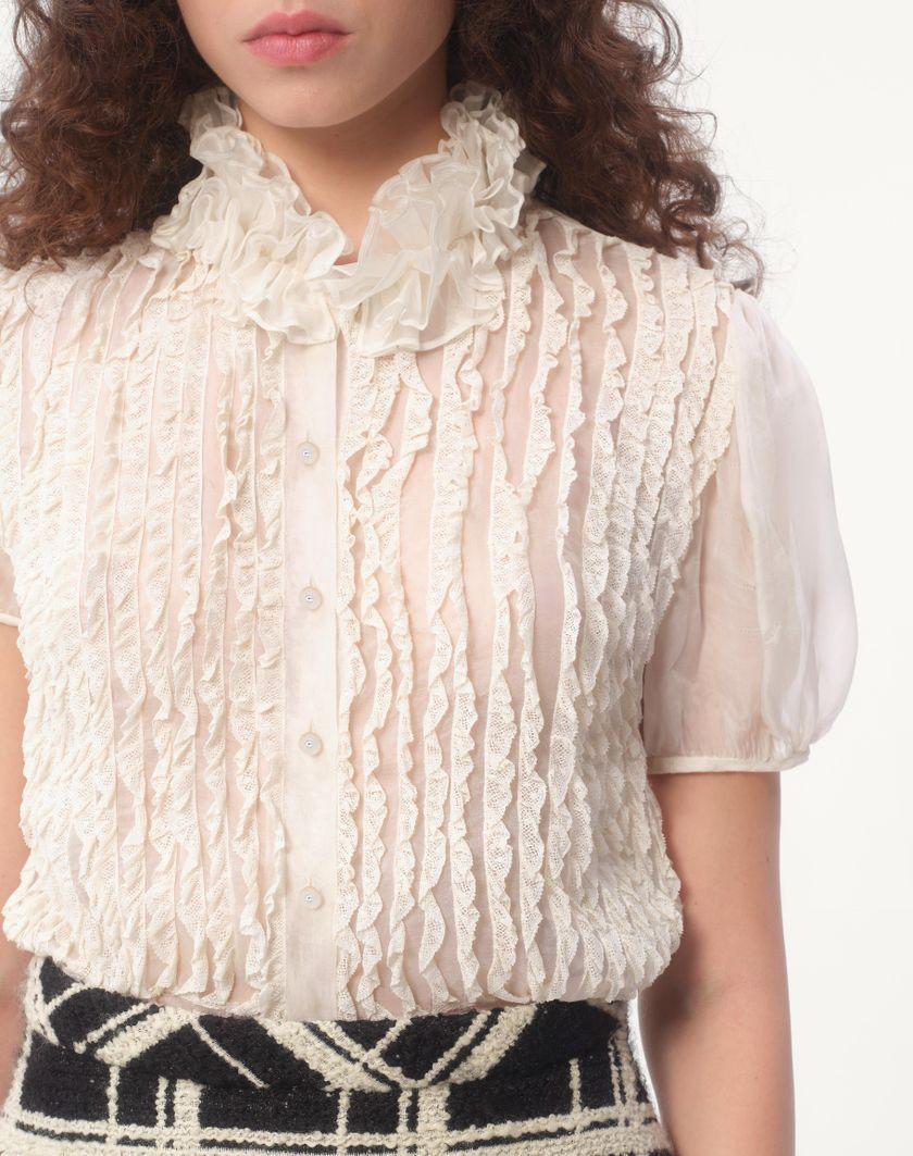 Valentino Handbags Camicia In Chiffon per Donna in Avorio | Valentino IT Spedizione Gratuita