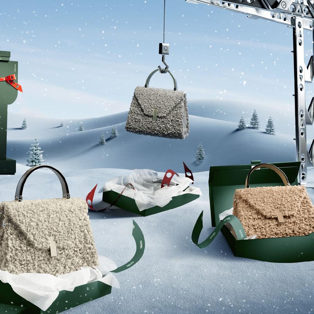 Valextra BORSA PICCOLA ISIDE MONTONE/VITELLO VS ORO CHIARO Offerta per la Festa della Mamma