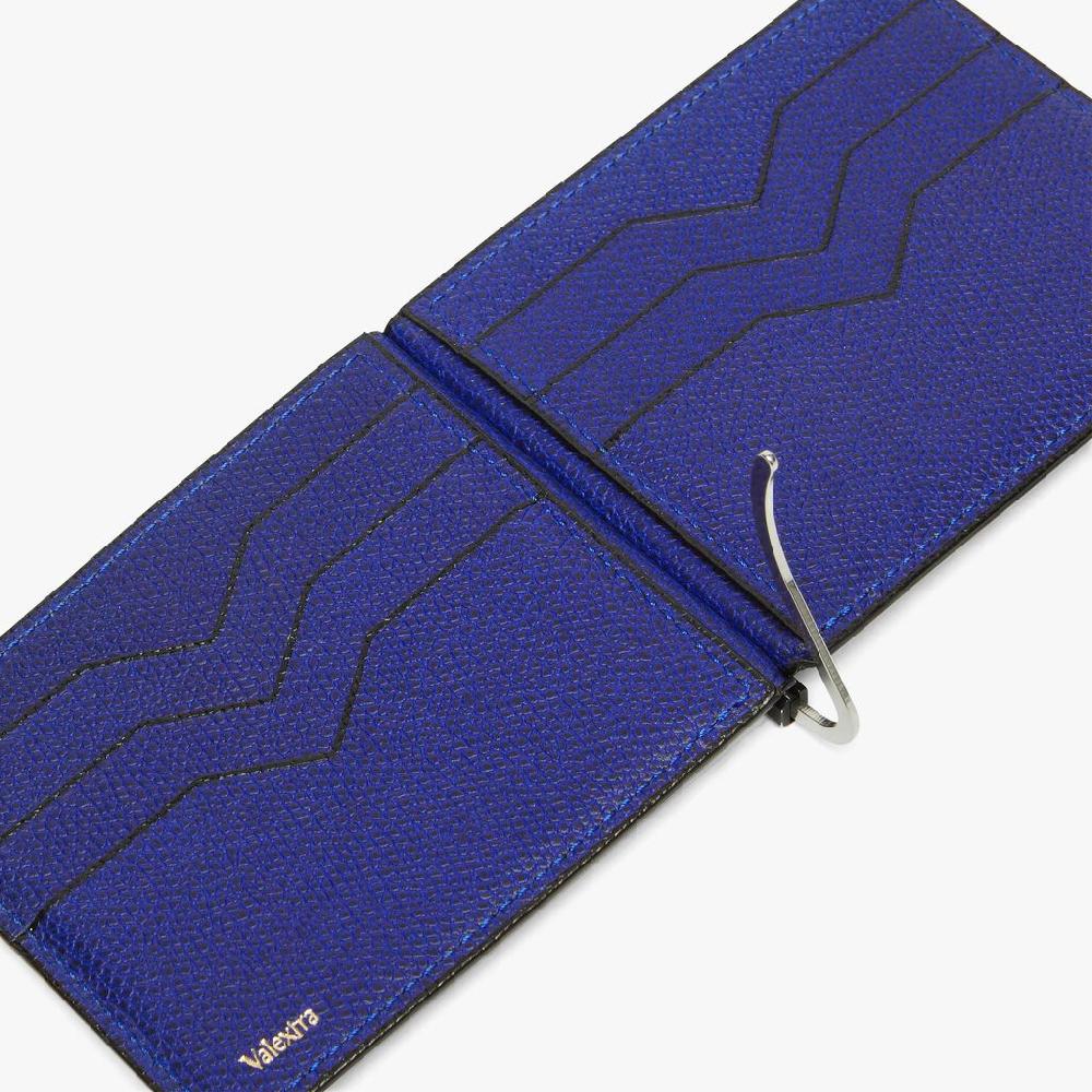 Valextra Portafoglio con fermasoldi in Pelle Blu | Valextra Ultimo giorno