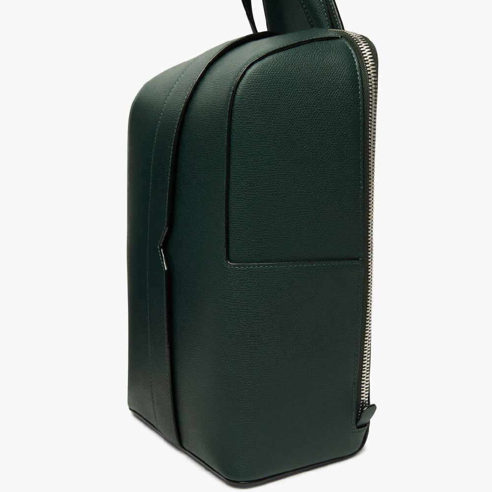 Valextra Zaino monospalla da Uomo in Pelle Verde | Valextra V-Line Vendita calda