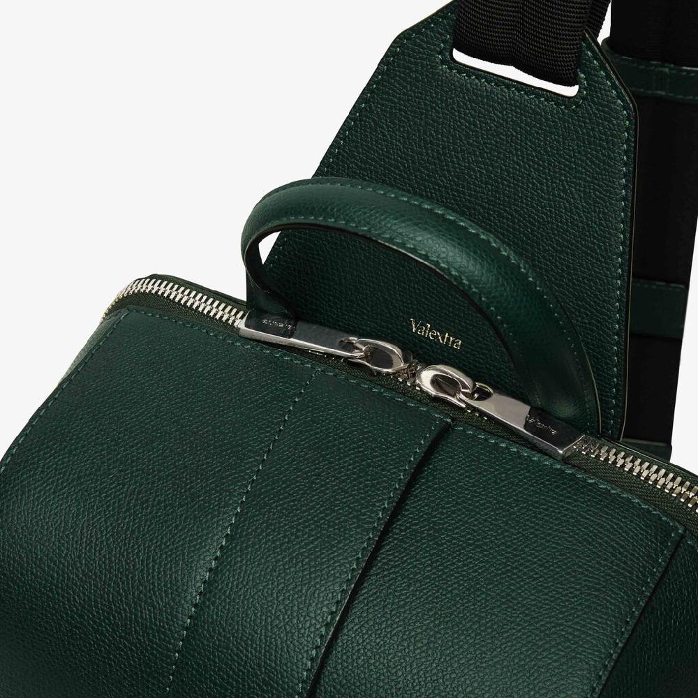Valextra Zaino monospalla da Uomo in Pelle Verde | Valextra V-Line Vendita calda