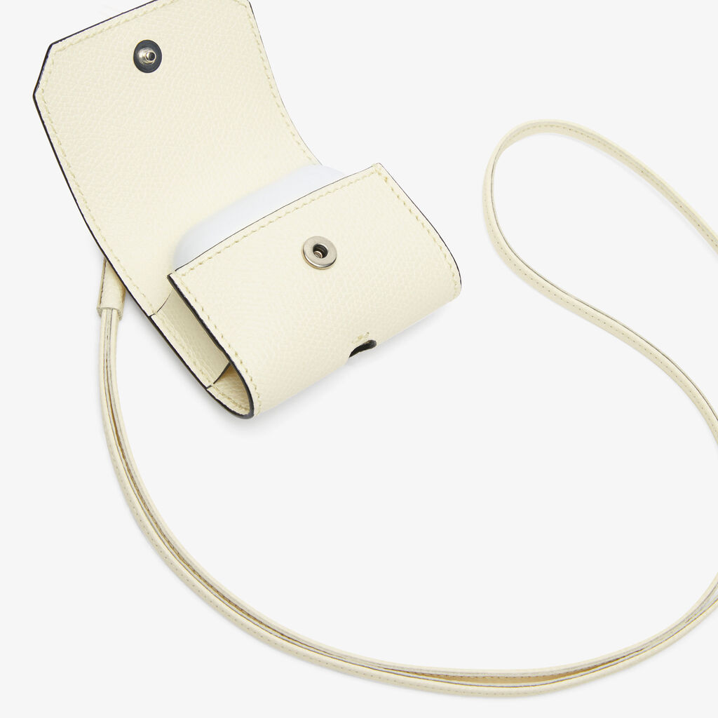 Valextra Porta Airpods Pro con Tracolla in Pelle Bianca | Valextra Solo un giorno rimasto