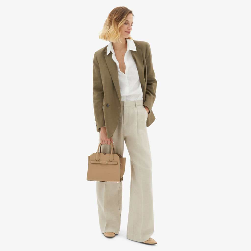 Valextra Borsa a mano da Donna in Pelle Beige di Lusso | Valextra Duty-free