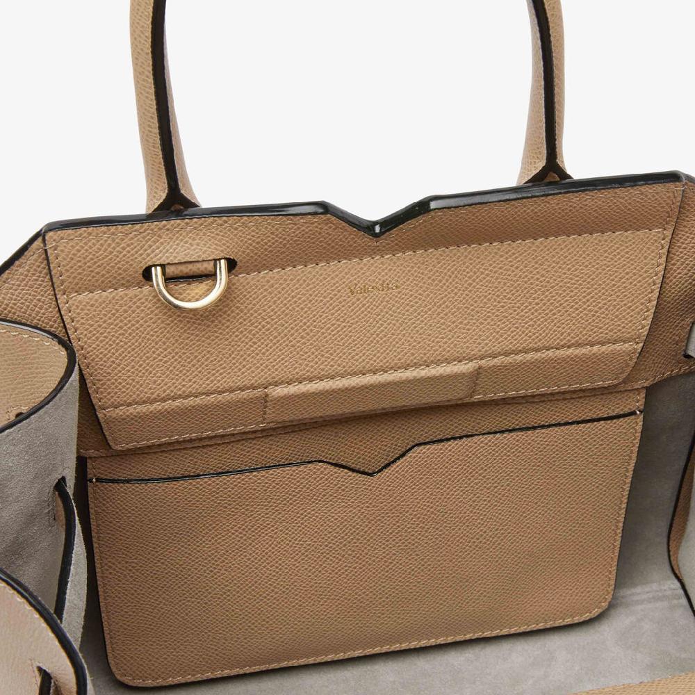 Valextra Borsa a mano da Donna in Pelle Beige di Lusso | Valextra Duty-free