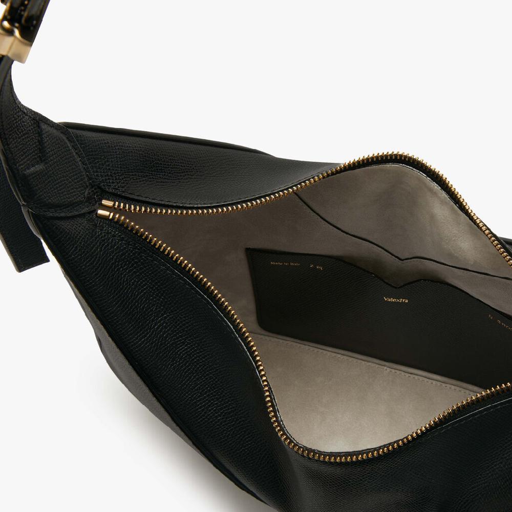 Valextra Borsa a tracolla hobo da Donna in Pelle Nera | Valextra Vivi Sottocosto