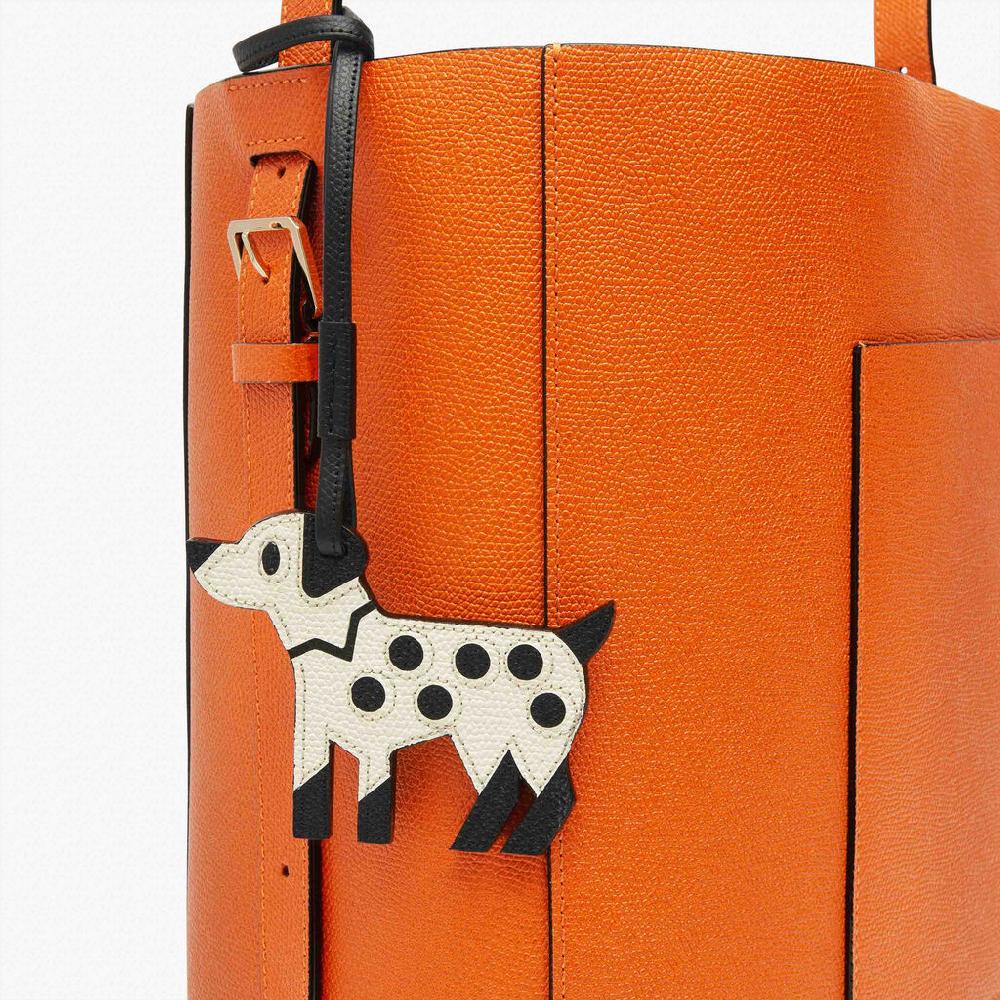 Valextra Charm cagnolino di Lusso in Pelle Bianca e Nera | Valextra Convenienza