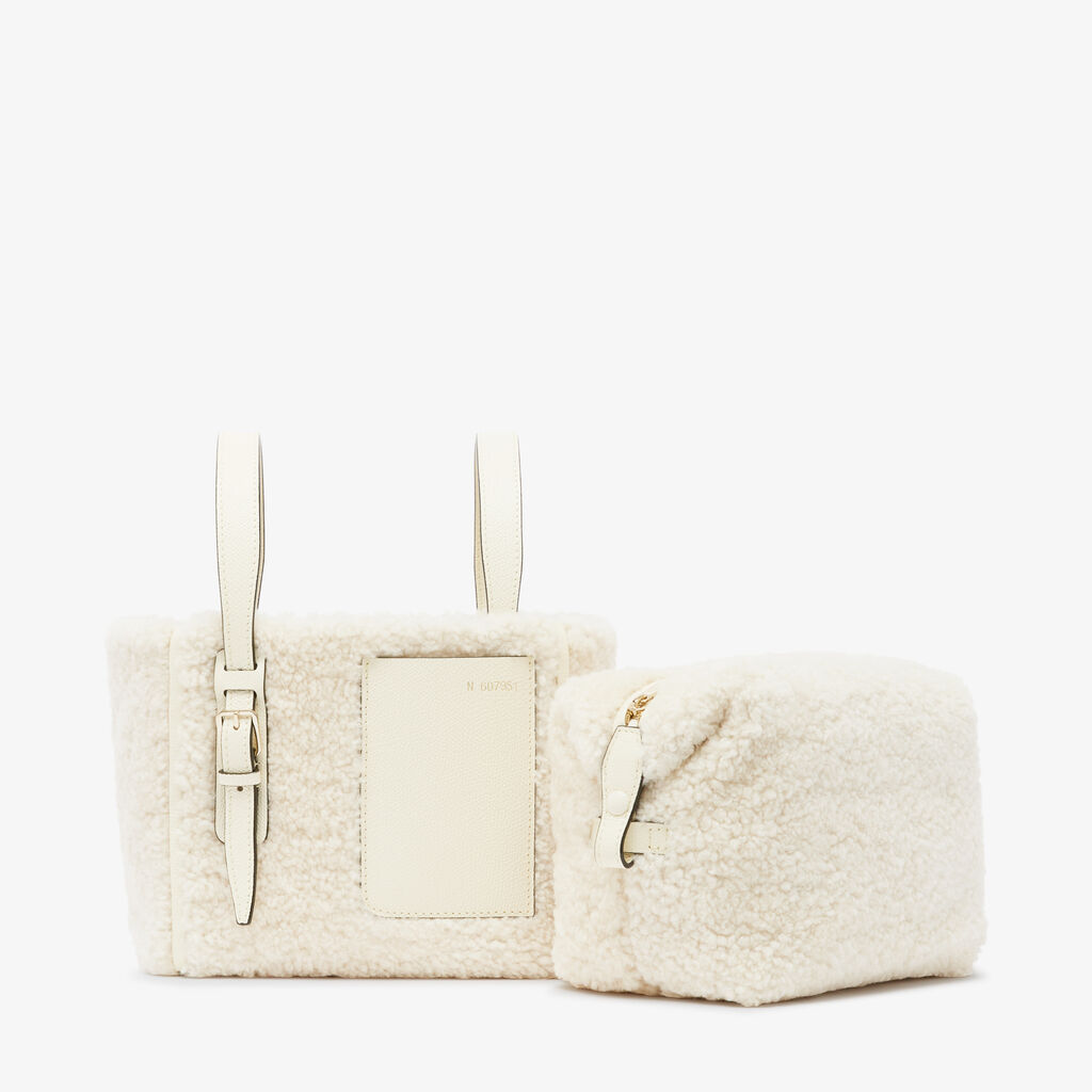 Valextra BORSA SECCHIELLO MINI CON TRACOLLA MONTONE/VITELLO VS ORO CHIARO Fino Al -60%