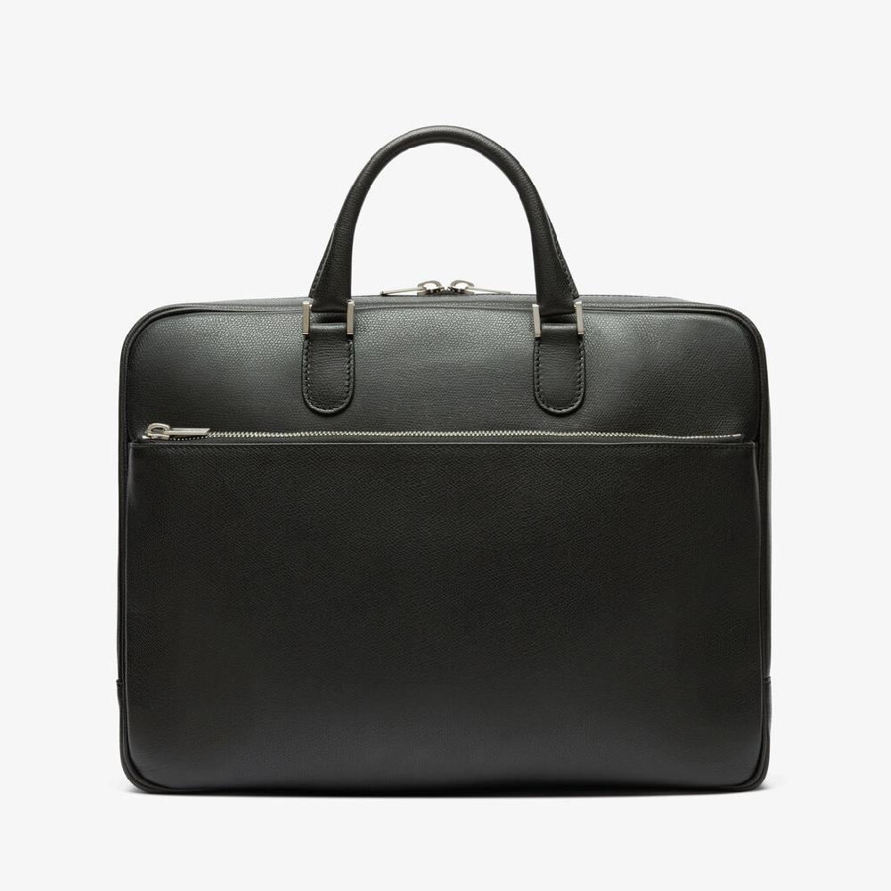 Valextra Borsa business Media in Pelle Nera | Valextra Avietta