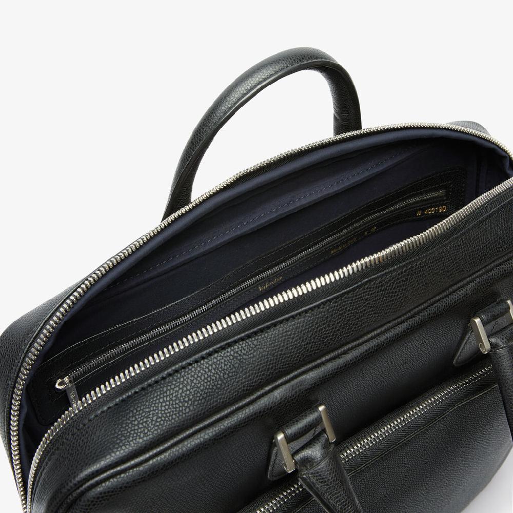 Valextra Borsa business Media in Pelle Nera | Valextra Avietta Sottocosto