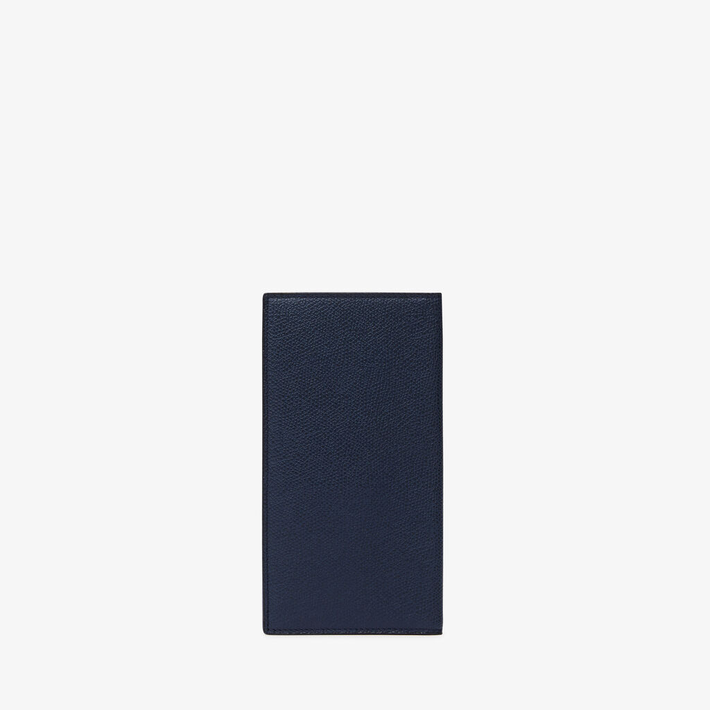 Valextra Portafoglio verticale bifold di Lusso in Pelle Blu | Valextra Offerta
