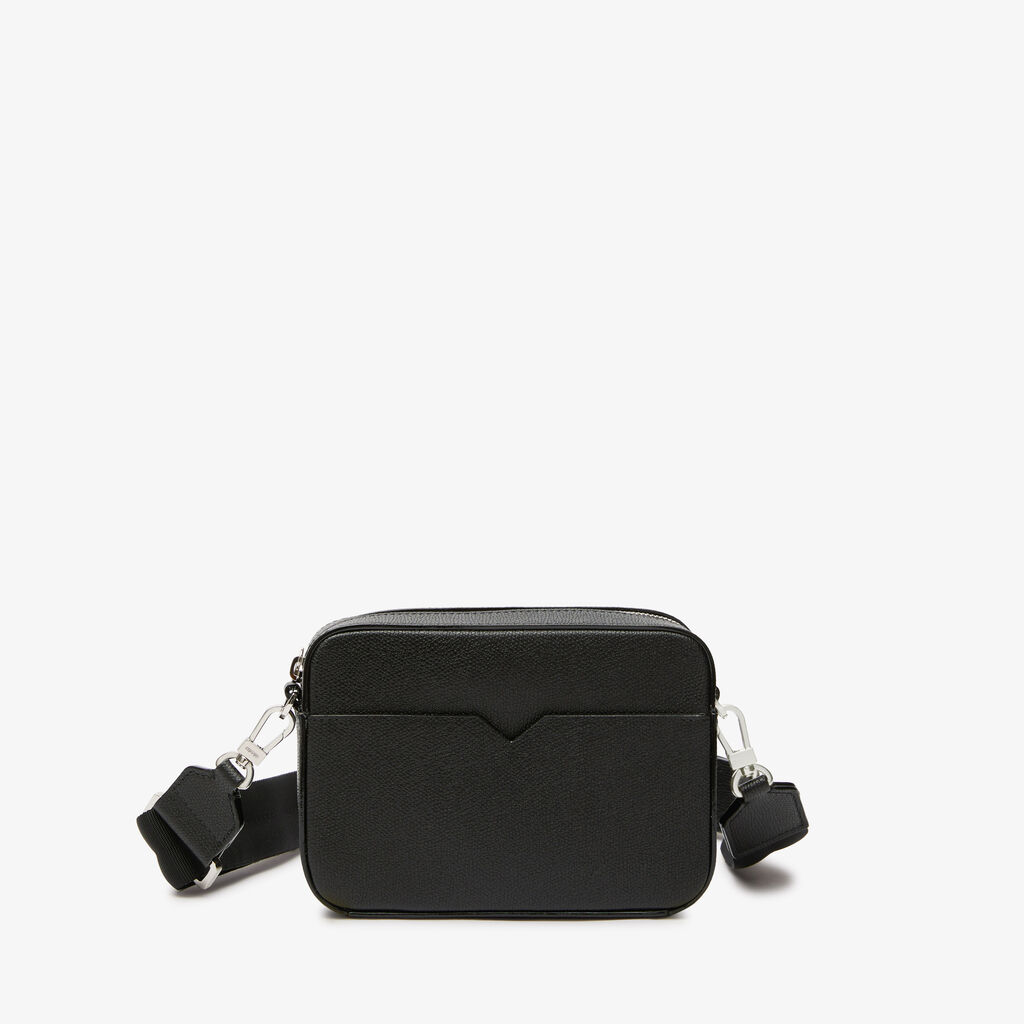 Valextra Borsa a tracolla da Uomo di Lusso Pelle Nera | Valextra V-Line
