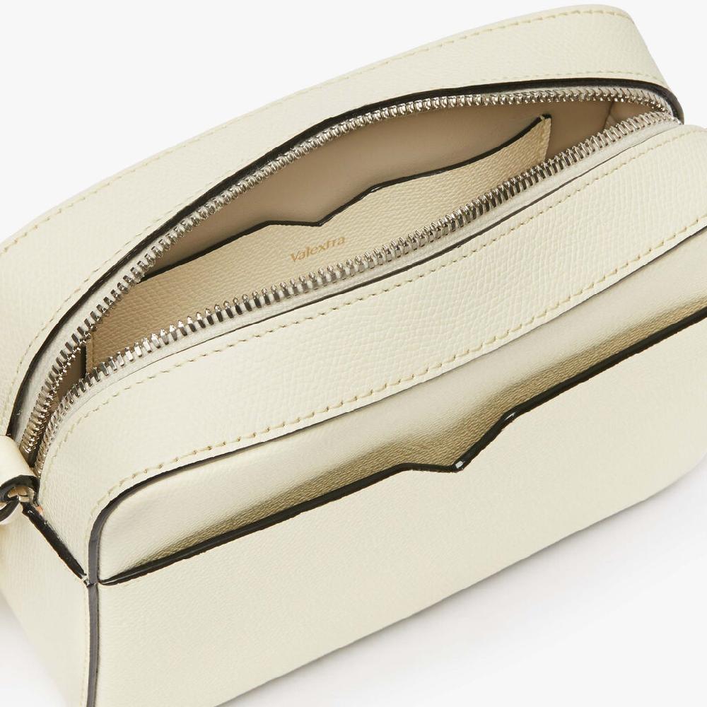 Valextra Borsa a tracolla da Uomo di Lusso in Pelle Bianca | Valextra V-Line In Vendita