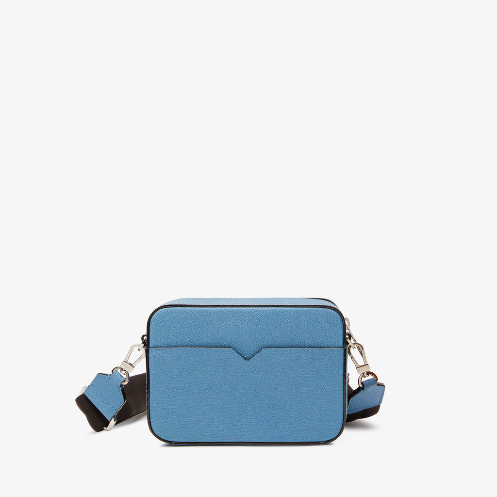 Valextra Borsa a tracolla Uomo di Lusso in Pelle Azzurra | Valextra V-Line Saldi