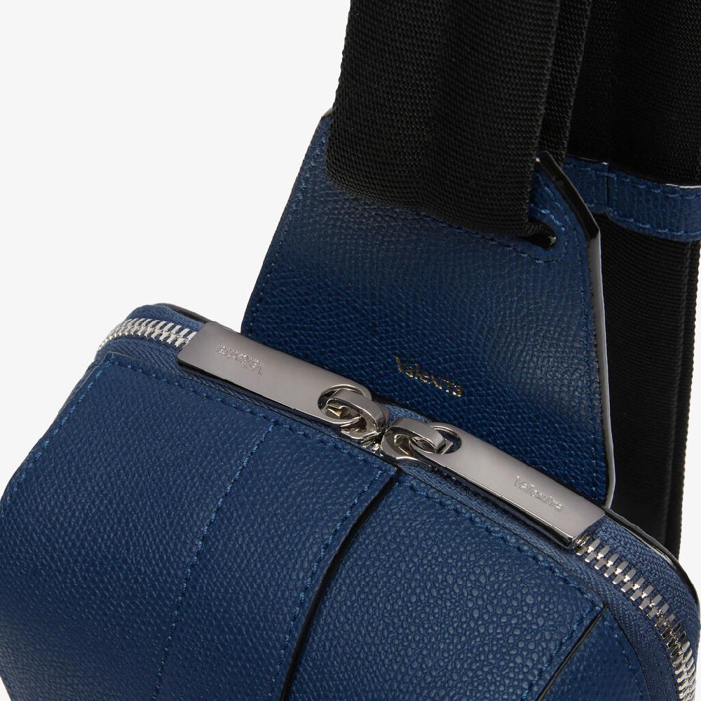 Valextra Zaino monospalla Uomo in Pelle Blu Zaffiro | Valextra V-Line Offerte