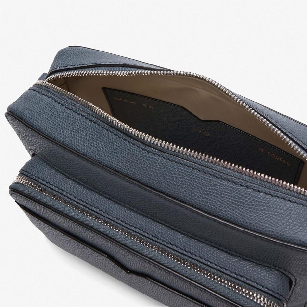 Valextra Borsa compatta da Uomo in Pelle Grigia | Valextra V-Line Vendita Economica