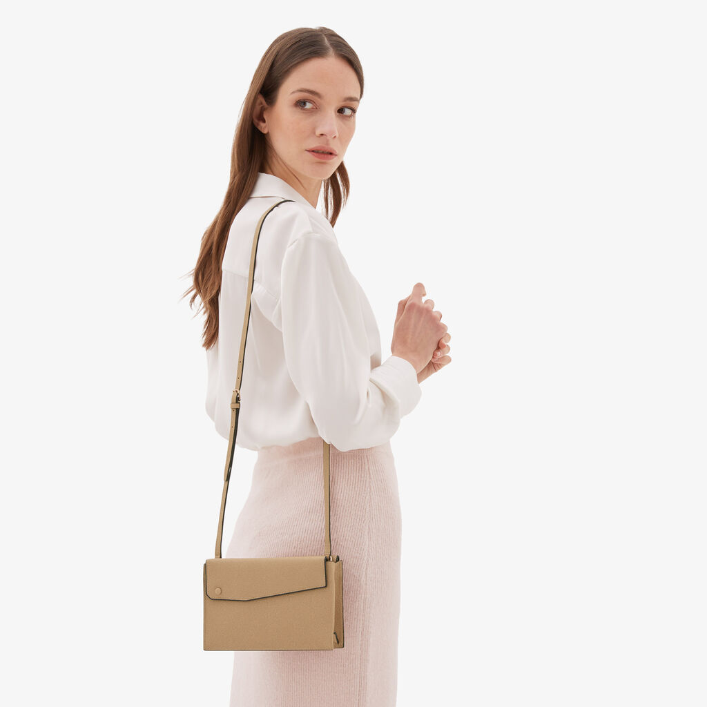Valextra Borsetta a tracolla piccola in Pelle Beige | Valextra Pocket Saldi Di Fabbrica