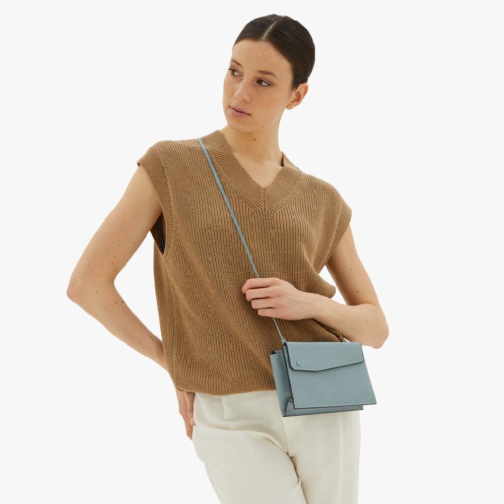Valextra Borsetta piccola Mini in Pelle Blu | Valextra Pocket Vendite Flash