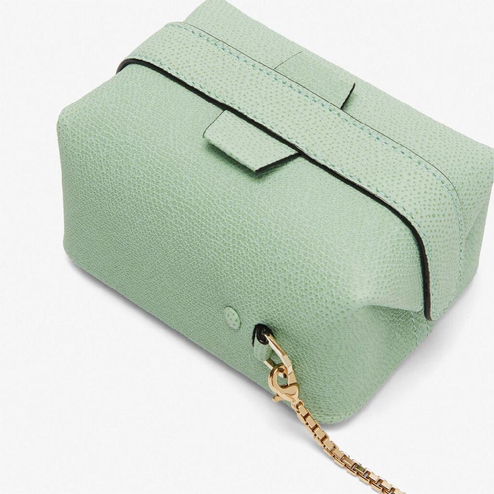 Valextra Borsa a tracolla Nano in Pelle Verde Acqua | Valextra Tric Trac Moda