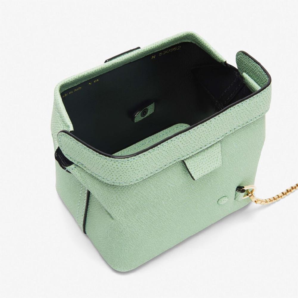 Valextra Borsa a tracolla Nano in Pelle Verde Acqua | Valextra Tric Trac Moda