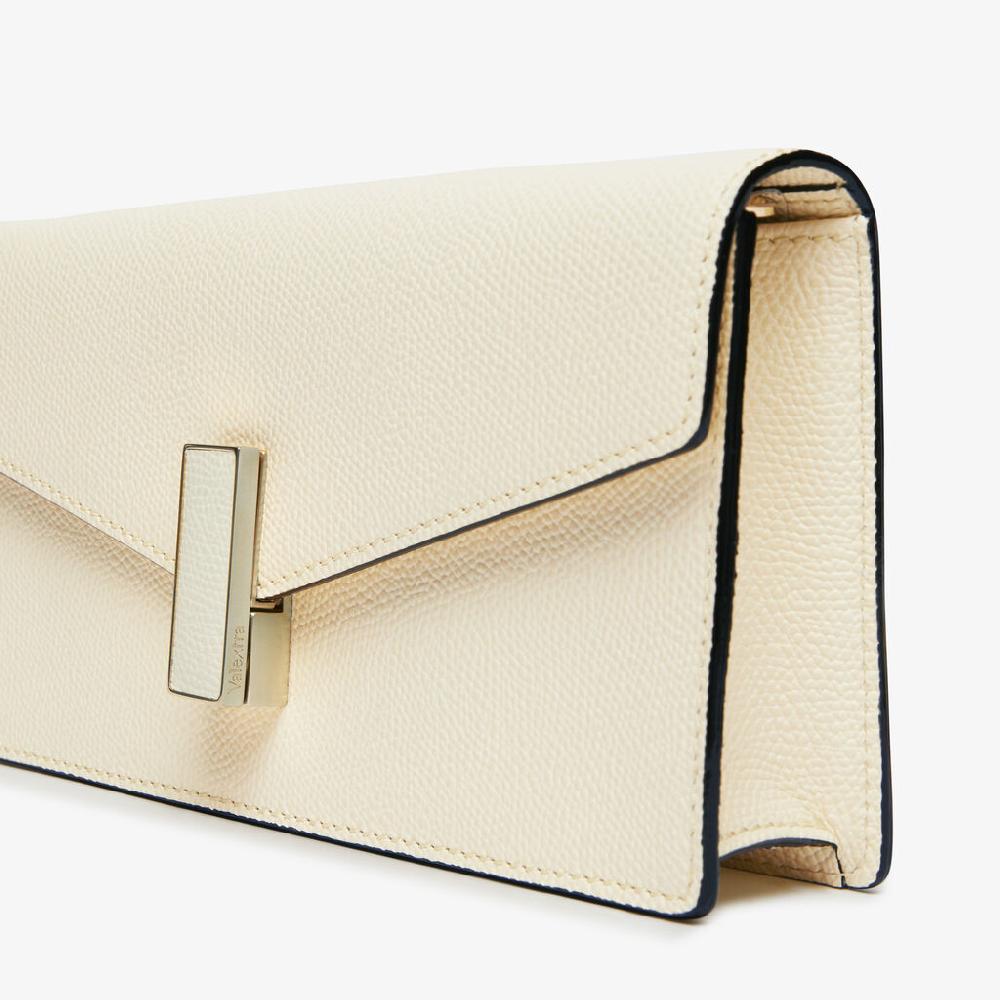 Valextra Pochette in Pelle Bianca con tracolla | Valextra Iside Italia
