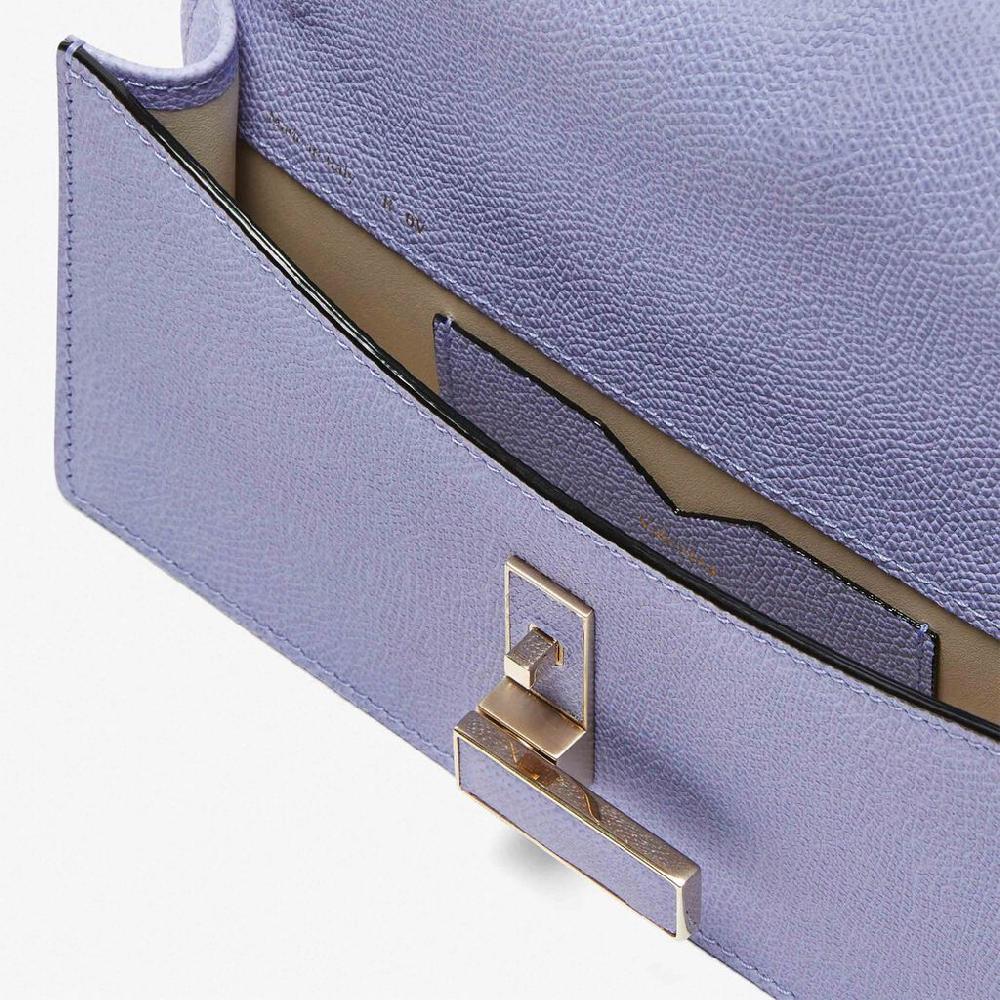 Valextra Pochette minimal da Donna in Pelle Lilla | Valextra Iside Offerta Giorno del Papà