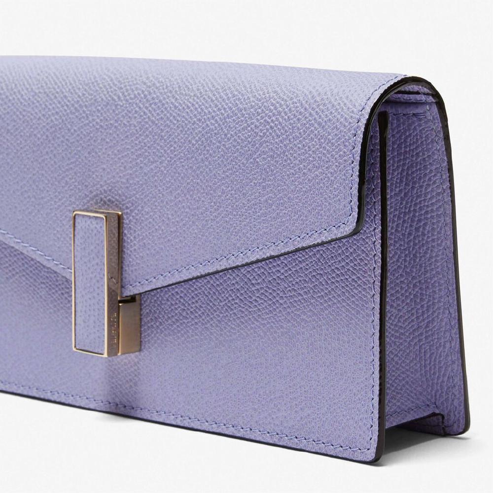 Valextra Pochette minimal da Donna in Pelle Lilla | Valextra Iside Offerta Giorno del Papà