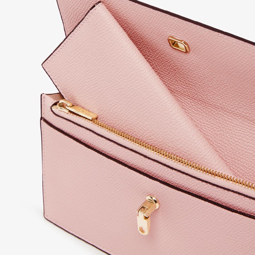Valextra Portafoglio versatile grande in Pelle Rosa | Valextra Brera Qualità