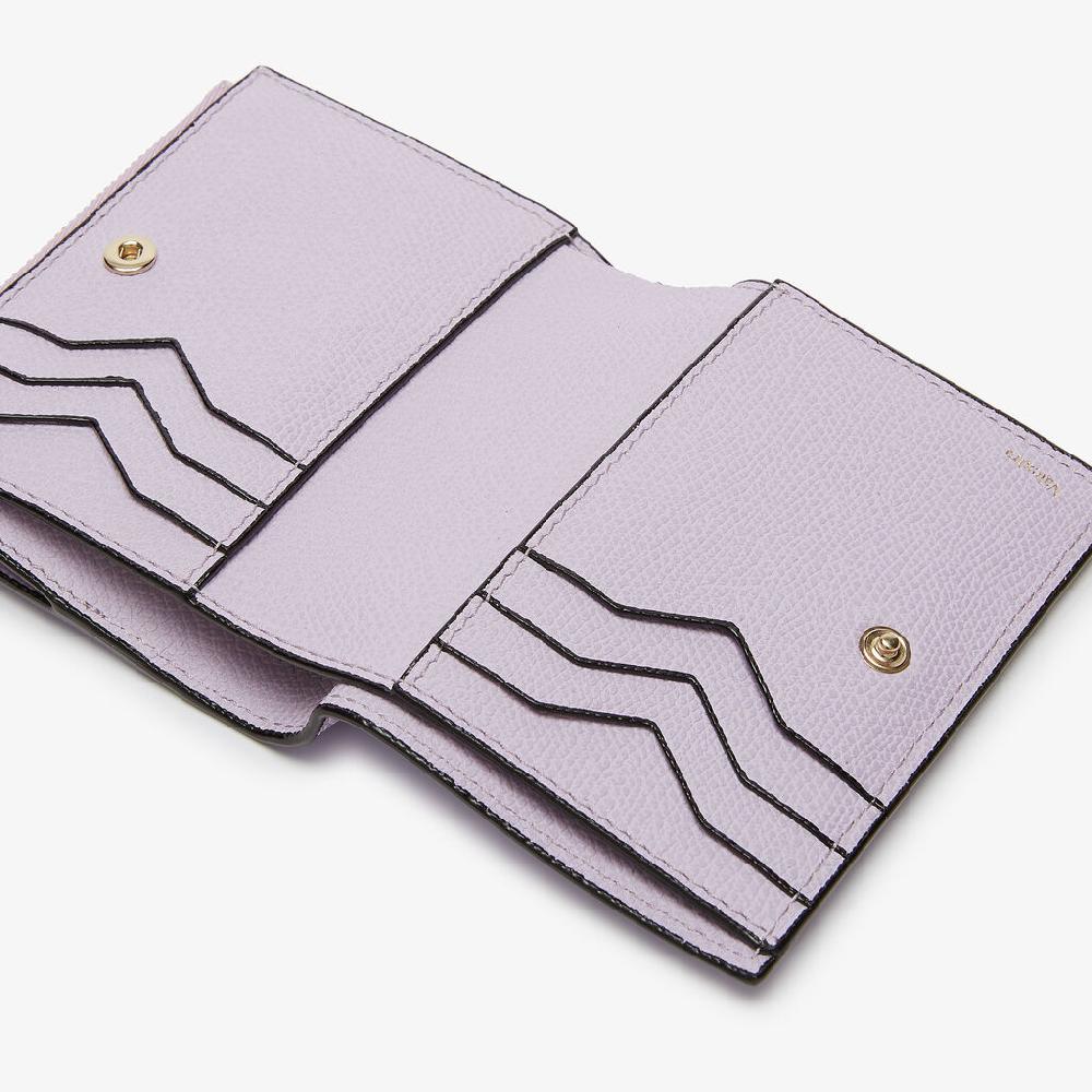 Valextra Portafoglio bifold da Donna di Lusso in Pelle Lilla | Valextra Pezzi Unici