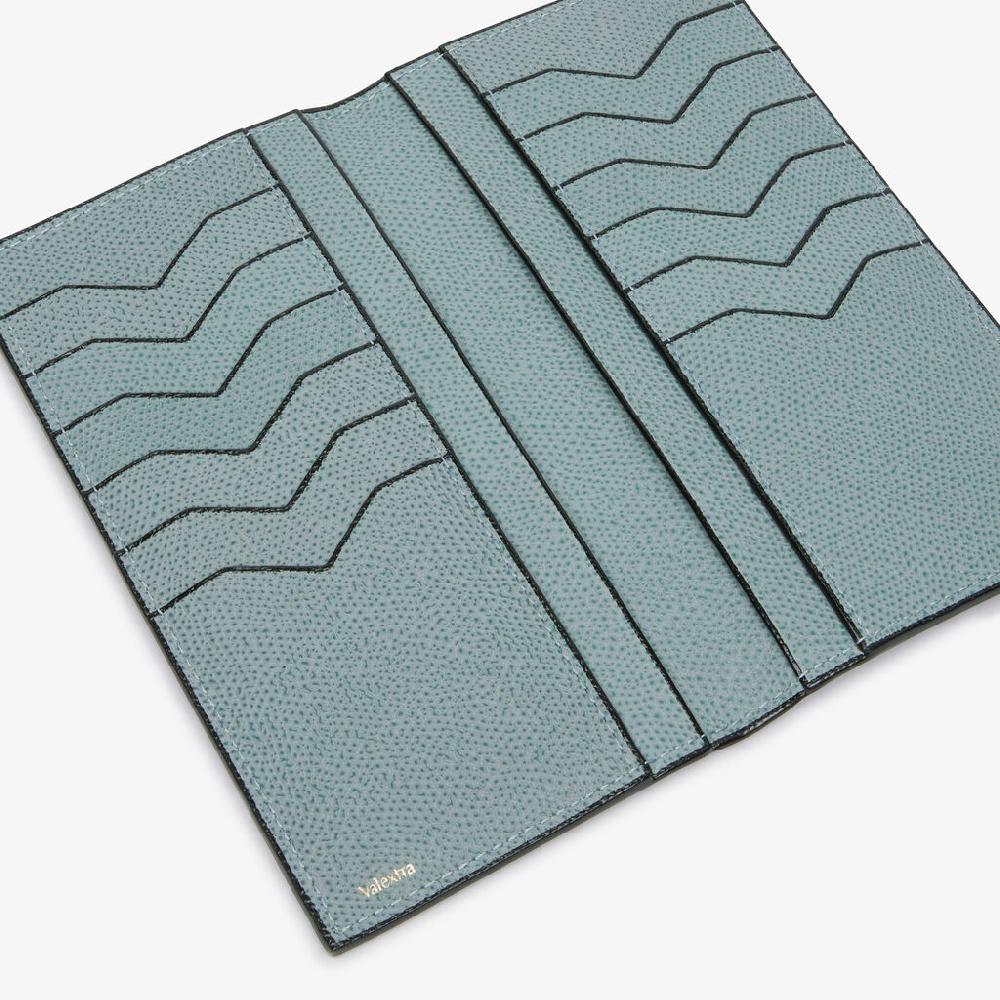 Valextra Portafoglio verticale bifold in Pelle Azzurra cerulea | Valextra Negozi Online