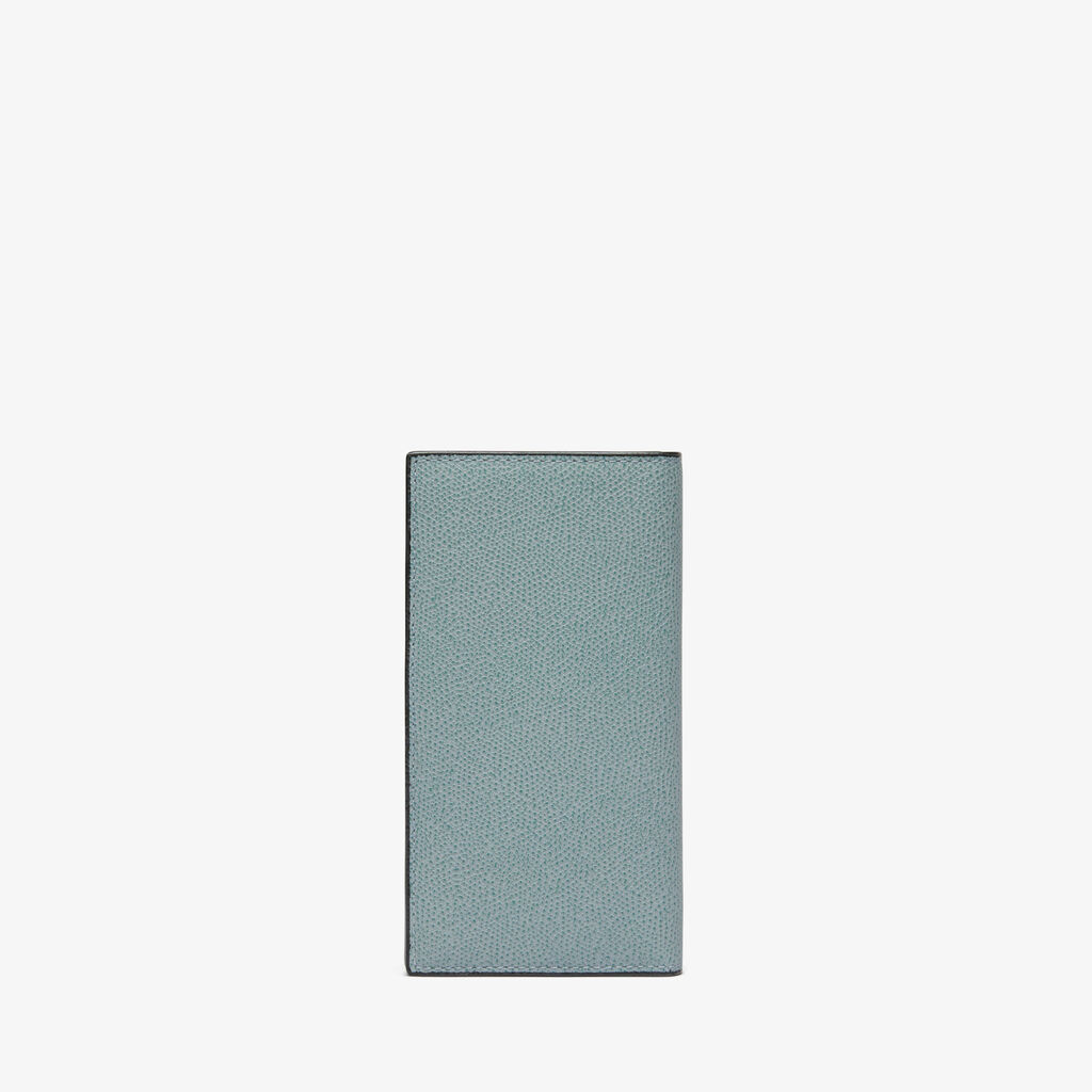 Valextra Portafoglio verticale bifold in Pelle Azzurra cerulea | Valextra Negozi Online