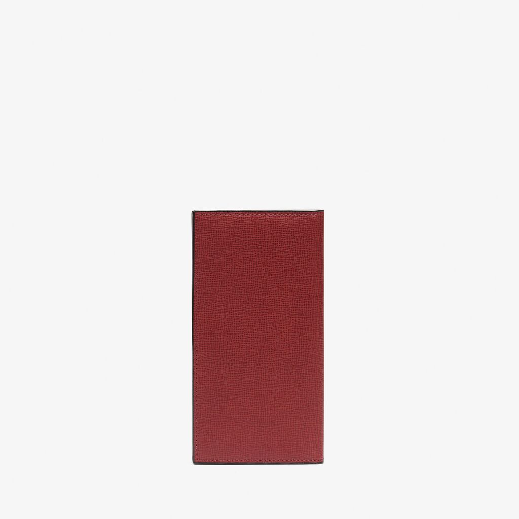 Valextra Portafoglio verticale Bifold in Pelle Bordeaux | Valextra Consegna Veloce