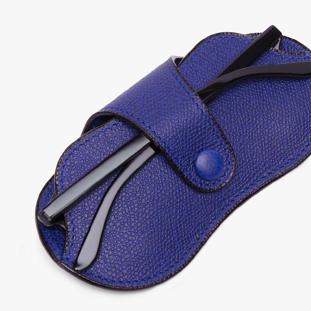 Valextra Custodia occhiali morbida in Pelle Blu | Valextra Sottocosto