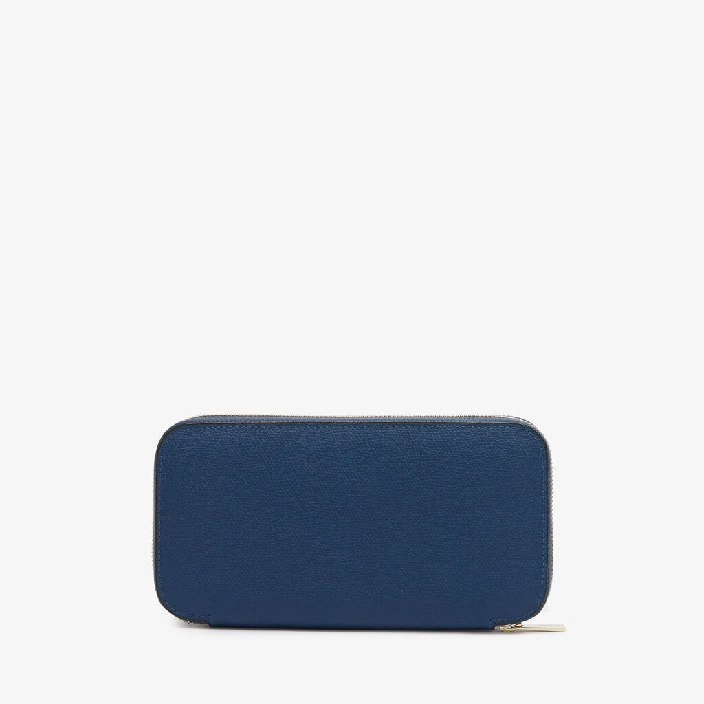 Valextra Portafoglio da Uomo in Pelle Blu Zaffiro | Valextra Zip Around