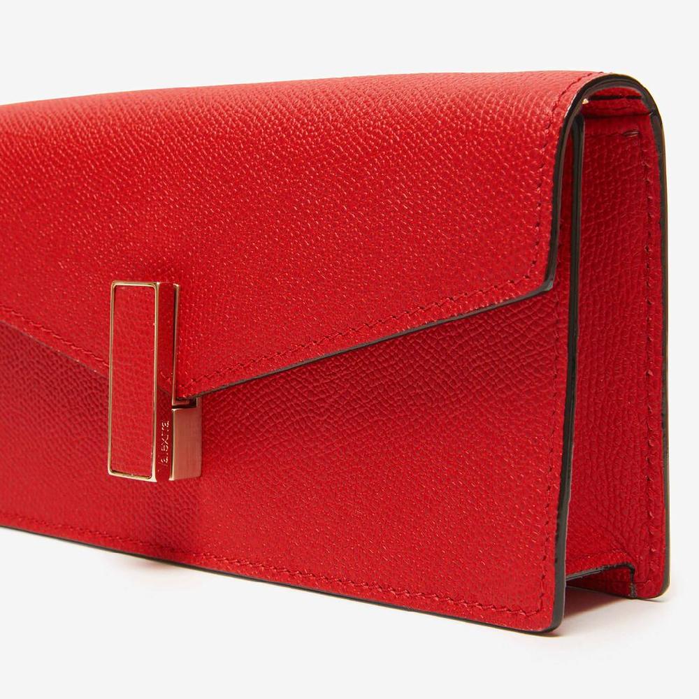 Valextra Pochette semplice e compatta in Pelle Rossa | Valextra Iside Online
