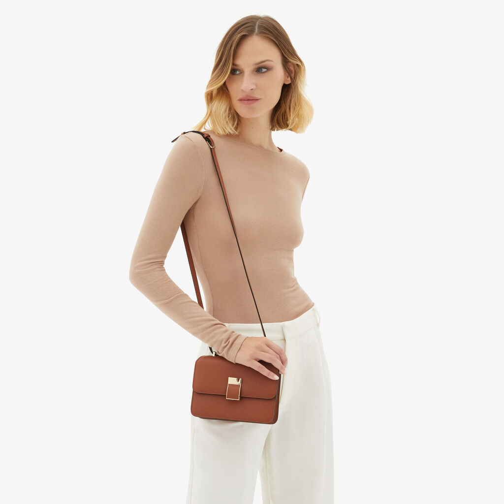 Valextra Borsa a tracolla da Donna in Pelle Marrone di Lusso | Valextra Saldi Di Fabbrica